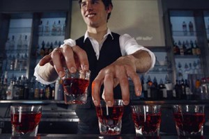 Bartender Serving Drinks